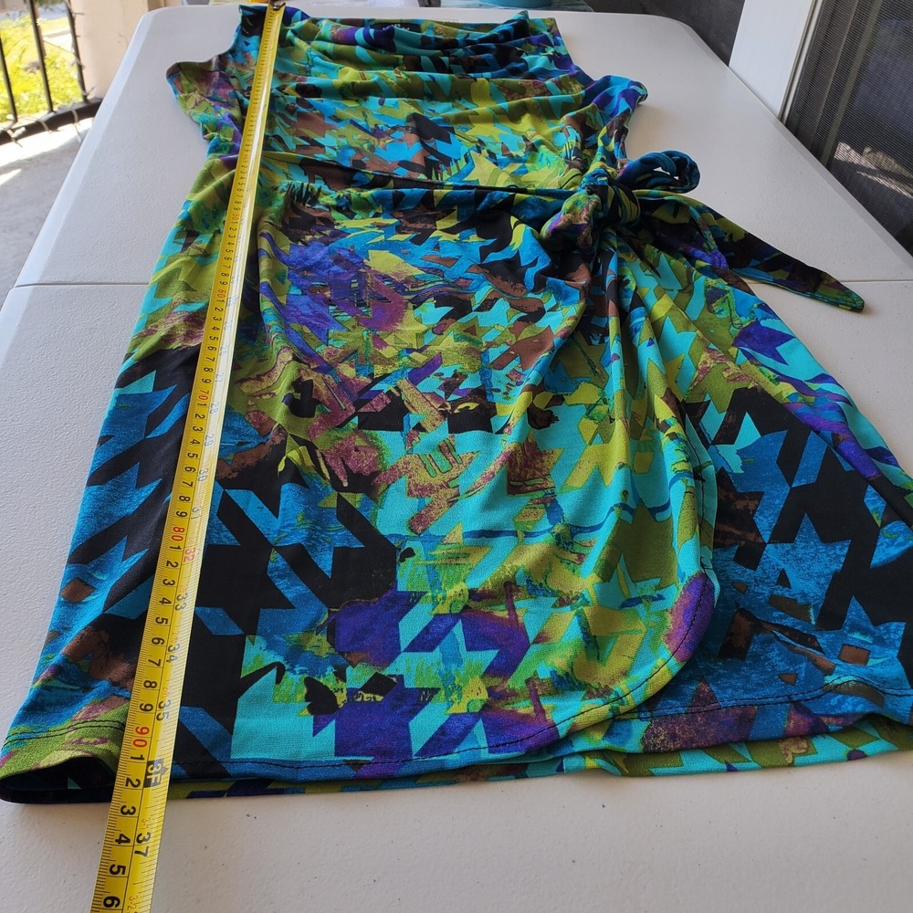 ABS Silver Label Midi Dress Women‎ Small Green Blue Elegant Vacation Resortwear - Picture 11 of 11